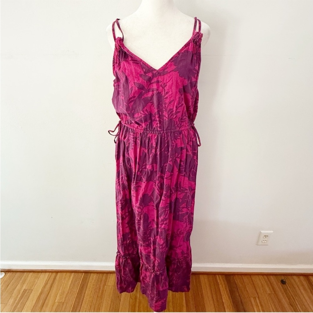 Anthro Saturday Sunday Women Cotton Gauze Tiered Maxi Dress Medium Boho Peasant